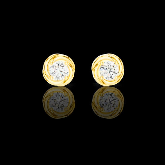 0.47 CT Luxury Round Moissanite Diamond Stud Earrings in 18K Gold Elegant Everyday Sparkle by Ivevar Luxury