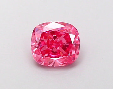 Premium 0.43 CT Cushion Shape Fancy Vivid Pink Color VVS2 Clarity Lab Grown Diamond For Bare Light