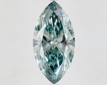 Trendy 6.01 CT Marquise Shape Fancy Vivid Bluish Green Color VS1 Clarity Moissanite Diamond For Custom Ring