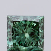 Affordable 1.00 CT Princess Shape Fancy Deep Green Color SI1 Clarity Moissanite Diamond For her Ring