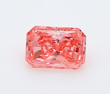 Luxurious One 0.31 CT Radiant Shape Fancy Vivid Pink Color VS1 Clarity Lab Grown Diamond For Low Fire