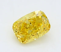Stunning 0.22 CT Cushion Shape Fancy Vivid Yellow Color VS1 Clarity Lab Grown Diamond For One Glance