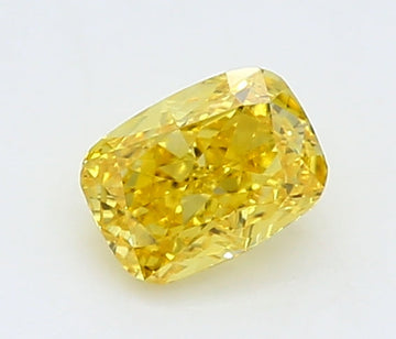 Stunning 0.22 CT Cushion Shape Fancy Vivid Yellow Color VS1 Clarity Lab Grown Diamond For One Glance