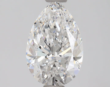 Bright 1.15 CT Pear Shape D Color SI1 Clarity Lab Grown Diamond For the Silent Flame