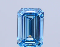 Hot Selling Emerald Shape Fancy Vivid Blue Color 2.01 CT SI2 Clarity Moissanite Diamond For Engagement Ring