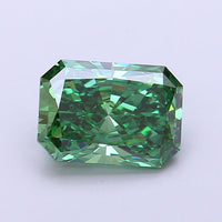 Dazzling 3.04 CT Radiant Shape Fancy Vivid Green Color VS1 Clarity Moissanite Diamond For Her Ring