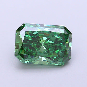 Dazzling 3.04 CT Radiant Shape Fancy Vivid Green Color VS1 Clarity Moissanite Diamond For Her Ring