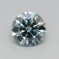 Classic choice 0.30 CT Round Shape Fancy Intense Blue Green Color VVS2 Clarity Lab Grown Diamond For Late Bloom