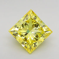 Great 1.16 CT Princess Shape Fancy Intense Yellow Color VVS1 Clarity Lab Grown Diamond For One Step