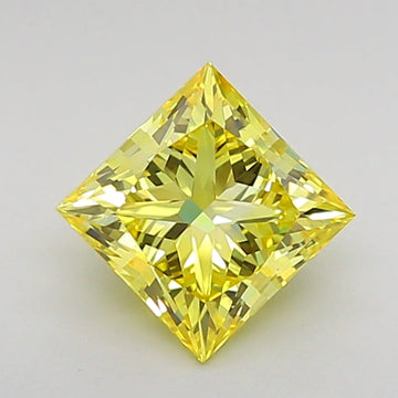 Great 1.16 CT Princess Shape Fancy Intense Yellow Color VVS1 Clarity Lab Grown Diamond For One Step