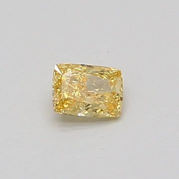 Fine 0.24 CT Cushion Shape Fancy Vivid Yellow Color VS1 Clarity Lab Grown Diamond For Endless Ease