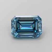 Minimalist VS1 Clarity 2.02 CT Emerald Shape Fancy Vivid Blue Color Moissanite Diamond For Custom Ring