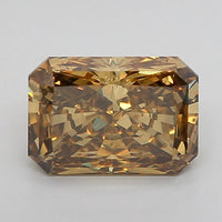 Affordable 1.51 CT Radiant Shape Fancy Intense Brown Yellow Color VS1 Clarity Moissanite Diamond For One Touch