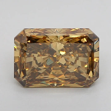 Affordable 1.51 CT Radiant Shape Fancy Intense Brown Yellow Color VS1 Clarity Moissanite Diamond For One Touch