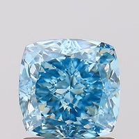 Bright Fancy Vivid Blue Color VVS2 Clarity 1.16 CT Cushion Shape Moissanite Diamond For Party Ring