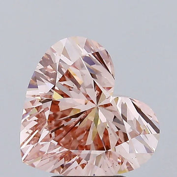 Heart 4.07ct Fancy Intense Brownish Pink VS2 Moissanite Diamond For Only Us