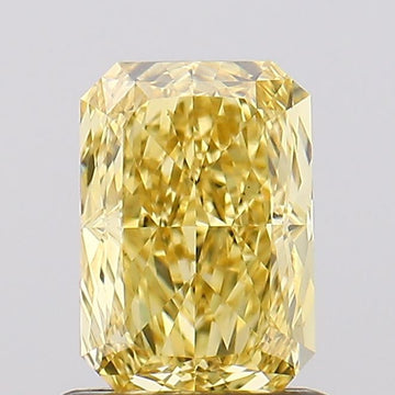 Stylish VS1 Clarity Radiant Shape 1.04 CT Fancy Vivid Yellow Color Lab grown Diamond For Propose Ring