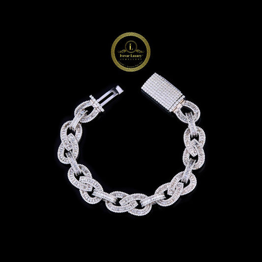 Designer Moissanite Diamond Cuban Bracelet  Bold Luxury Style By Ivevar