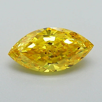 Unique Of 0.93 CT Marquise Shape Fancy Vivid Yellow Color VS2 Clarity Lab Grown Diamond For Quiet Rain