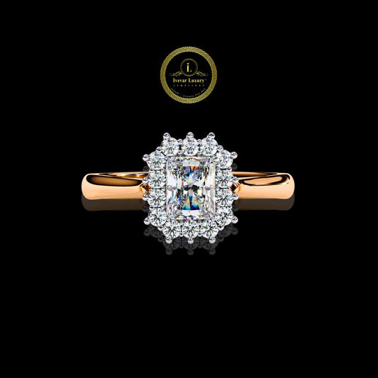 Art Deco Glamour Lab Grown Diamond Ring Vintage Elegance