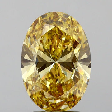 Latest Of 3.10 CT Oval Shape Fancy Intense Yellow Color VS2 Clarity Lab Grown Diamond For Her Trace