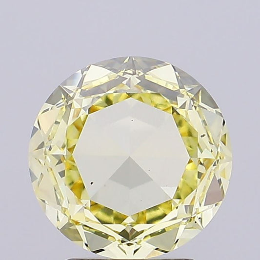 Latest 2.05 CT Rose Cut Shape Fancy Light Yellow Color VS2 Clarity Moissanite Diamond For Someone Ring