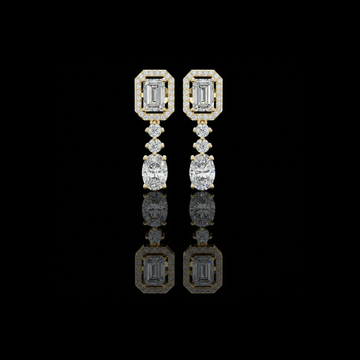 1.41 CT Exquisite Art Deco Inspired Moissanite Diamond Drop Earrings with Cascading Brilliance