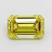 Beauty Of Of 2.81 CT Emerald Shape Fancy Intense Yellow Color VS2 Clarity Lab Grown Diamond For Calm Steps