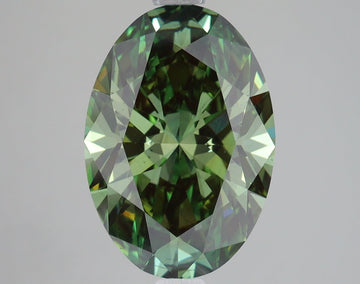 Beauty Of 4.01 CT Oval Shape Fancy Vivid Green Color VS2 Clarity Lab Grown Diamond For Held Moments