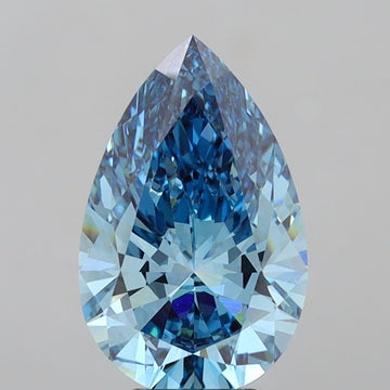 Experience Luxury 5.03 CT Pear Shape Fancy Vivid Blue Color VS1 Clarity Lab grown Diamond For Gift Ring