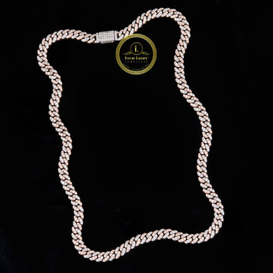 Custom Iced-Out Moissanite Cuban Link Chain Handcrafted Hip Hop Necklace By Ivevar