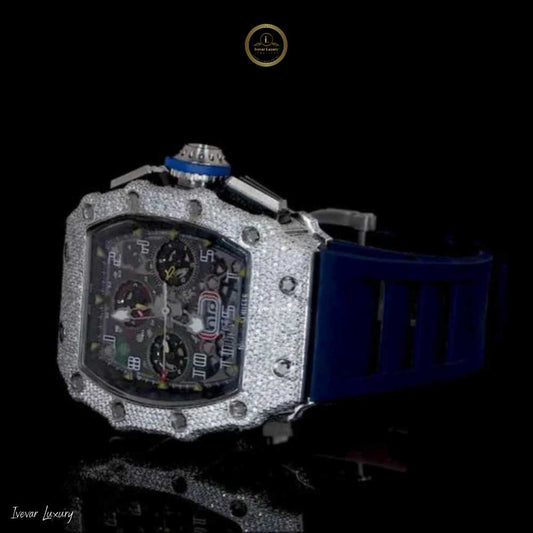 Ivevar’s Signature Half-Iced Watch – Lab Diamonds + Premium Rubber Band