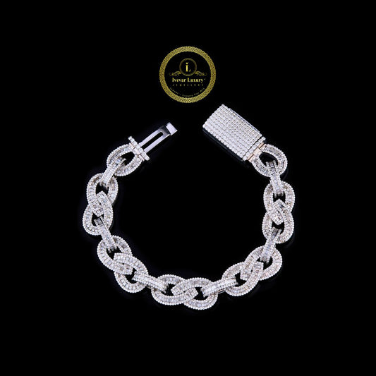 Designer Moissanite Diamond Cuban Bracelet  Bold Luxury Style By Ivevar