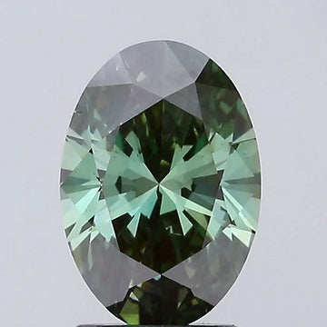 Fantastic Of 1.60 CT Oval Shape Fancy Deep Green Color VS2 Clarity Moissanite Diamond For Silent Flame