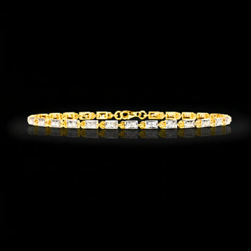 8.1 TCW Elegant Moissanite Bracelet Featuring a Continuous Row of Sparkling Dual Round Diamonds Set in a Timeless Link Design By Ivevar