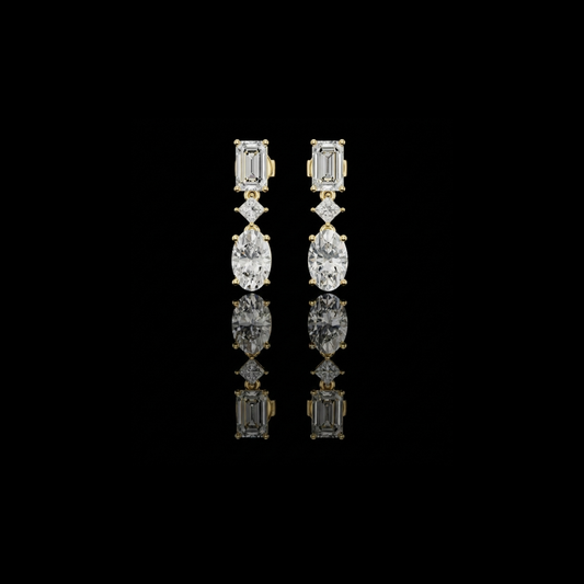 1.82 CT Exquisite Luxury Oval Moissanite Diamond Drop Earrings Elegant Statement Jewelry