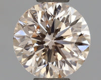 latest 1.05 CT Round Shape Light Brown Pink Color VS1 Clarity Moissanite Diamond For Someone Ring