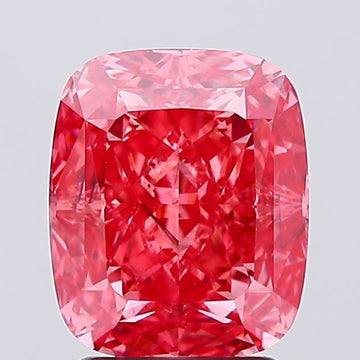 Fine 3.02 CT Cushion Shape Fancy Vivid Pink Color SI2 Clarity Moissanite Diamond For Custom Ring