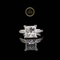 3.00 CT Full Silver Princess Cut Diamond Ring By Ivevar.