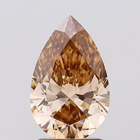 Bright 1.58 CT Pear Shape Fancy Light Brown Color VS1 Clarity Lab grown Diamond For Anniversary Ring