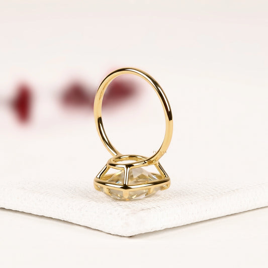 Cushion Cut Lab Diamond Seven Prong Solitaire Engagement Ring - view 4