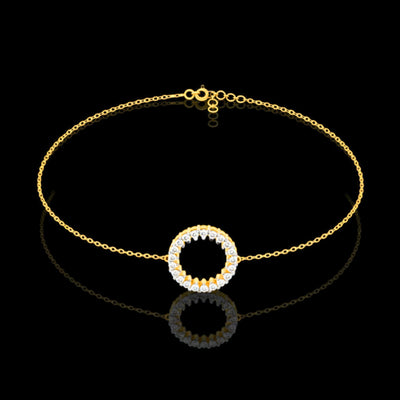 Minimalist Open Circle Round Lab Diamond Bracelet