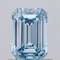Fantastic 0.80 CT Emerald Shape Fancy Intense Blue Color VS1 Clarity Lab grown Diamond For Someone Ring