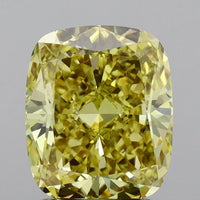 Latest 2.02 Ct Fancy Vivid Yellow Cushion Cut VVS2 Clarity IGI Certified Moissanite Diamond For Jewelry