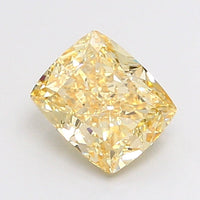Stylish VVS2 Clarity 1.10 CT Cushion Shape Fancy Intense Yellow Color Moissanite Diamond For her Ring