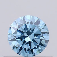 Premium choice 0.31 CT Round Shape Fancy Vivid Blue Color VVS2 Clarity Lab Grown Diamond For New Quiet