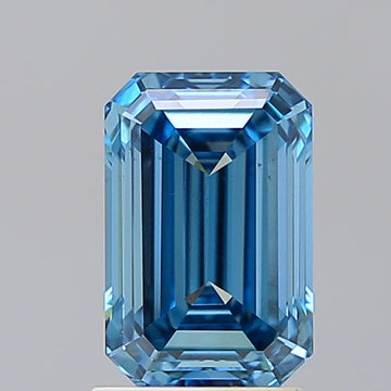 Affordable Emerald Shape 2.11 CT Fancy Vivid Blue Color VS1 Clarity Moissanite Diamond For Surprise Ring