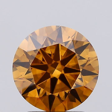 Top Quality 2.02 CT Round Shape Fancy Orangy Brown Color VS2 Clarity Moissanite Diamond For Birthday Ring