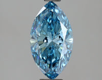 Dazzling 1.22 CT Marquise Shape Fancy Vivid Blue Color VS1 Clarity Lab grown Diamond For her Ring