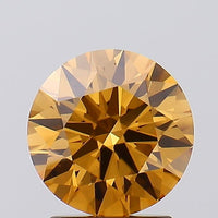 Trendy 2.03 CT Round Shape Fancy Orangy Brown Color VS2 Clarity Moissanite Diamond For Anniversary Ring